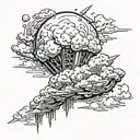 atkaski cloud background and ff7 meteor logo tattoo design idea
