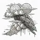 atkaski cloud background and ff7 meteor logo tattoo design idea