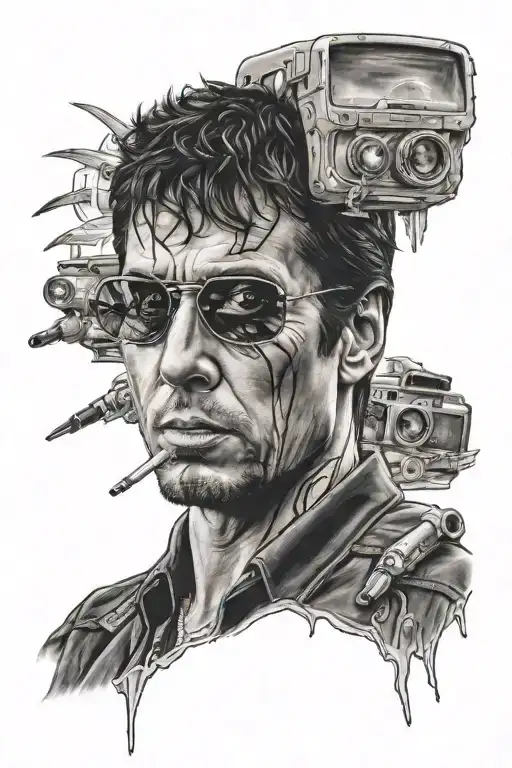 scar face tony montana and eyes tattoo design idea