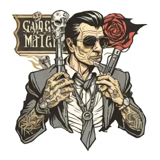 gangster style and tony montana tattoo design idea