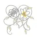 yellow heart and yellow flower tattoo tattoo design idea
