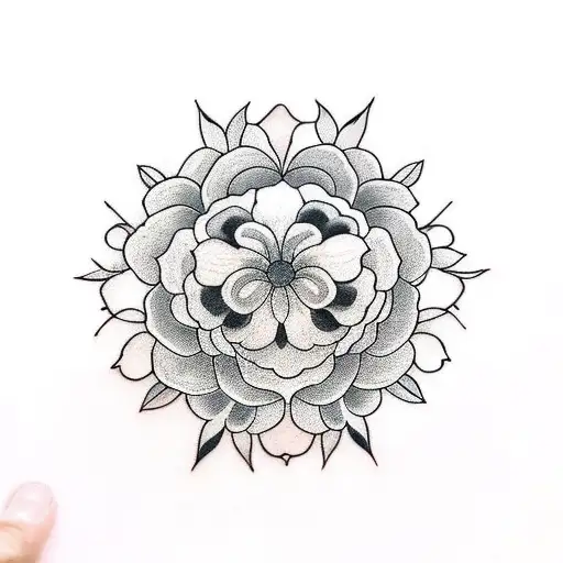 Flower name Paty & Fer tattoo design idea