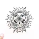 Flower name Paty & Fer tattoo design idea