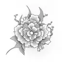 Flower name Paty & Fer tattoo design idea