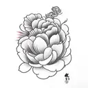 Flower name Paty & Fer tattoo design idea