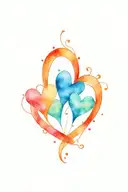 3 vertical connected hearts one line art tattoo tattoo design idea