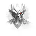 dishonored corvo with dishonored buildings in bacground. full sleeve tattoo design idea