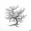 Cherry Blossom Tree and Branch tattoo design idea