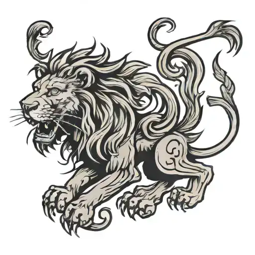 lion rampant lion tattoo design idea