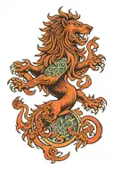 scottish red lion rampant  tattoo design idea