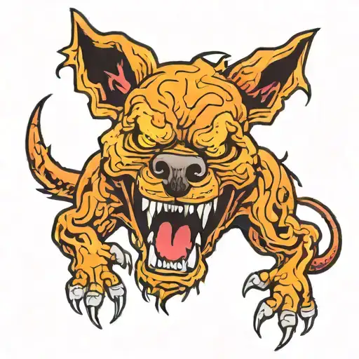 hell hound tattoo design idea