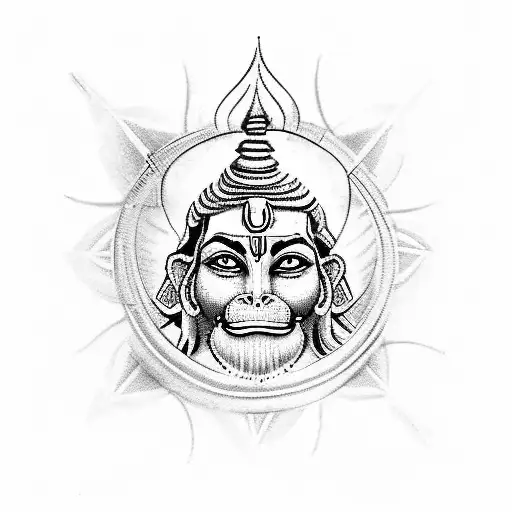 Mahadev with hanuman tattoo design idea