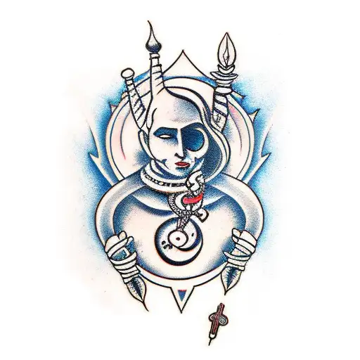shiv Parvati  tattoo design idea