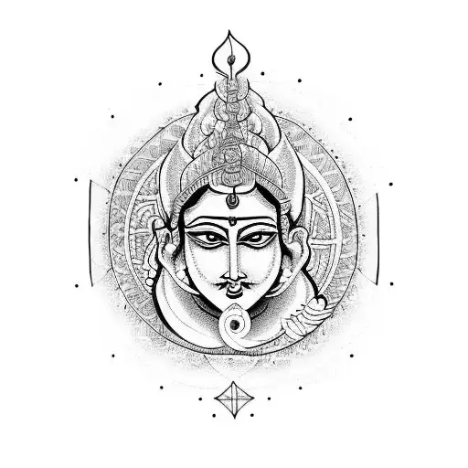 shiv Parvati  tattoo design idea