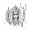 shiv Parvati  tattoo design idea