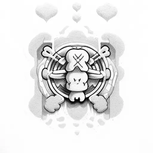 kaws 90s kids tattoo design idea