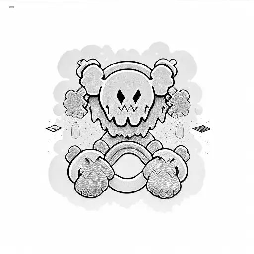 kaws 90s kids tattoo design idea