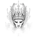 winged crown tattoo design idea
