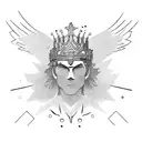 winged crown tattoo design idea
