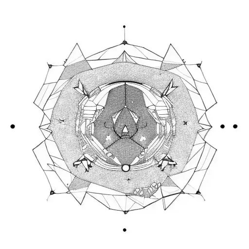 space with taurus star constellation  tattoo design idea