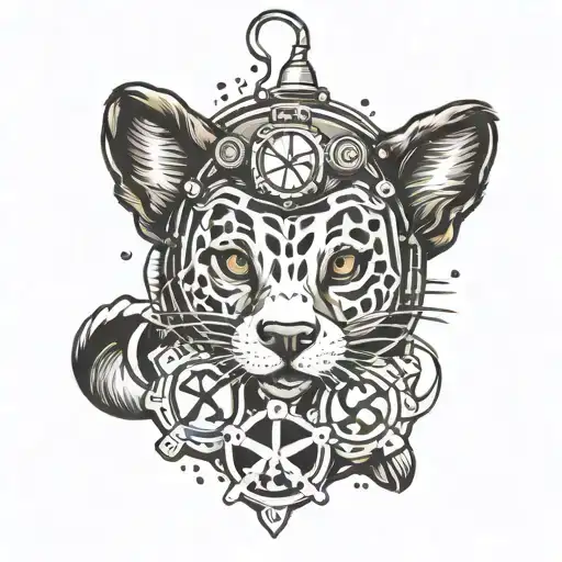 paw print and scuba diver exploring tattoo design idea