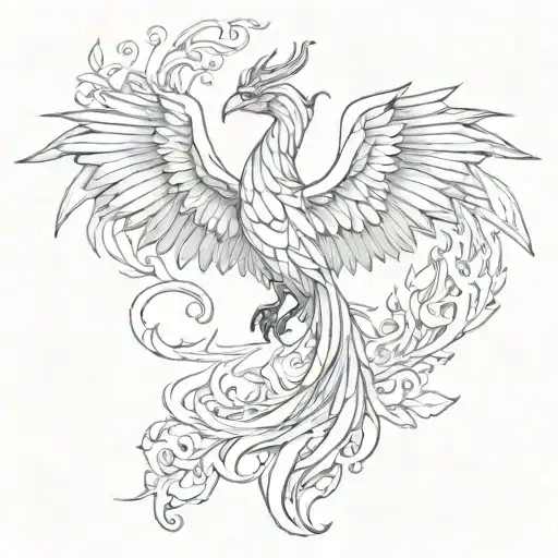 phoenix sleeve tattoo design idea