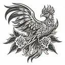 phoenix sleeve tattoo design idea