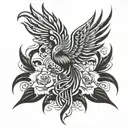 phoenix sleeve tattoo design idea