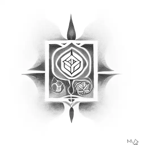 A blackwork tattoo of a meaningful symbol that represents Maya's passion tattoo design idea