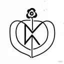 the following initials A.M.P.M with a heart, a smile and a flower tattoo design idea