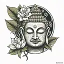 buddha face tattoo design idea