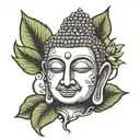 buddha face tattoo design idea