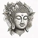 buddha face tattoo design idea