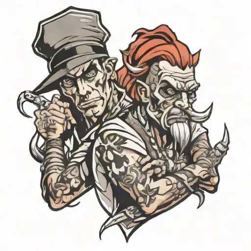 thug men tattoo design idea