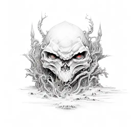 dark fantasy tattoo design idea