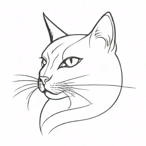aggressive black cat head  tattoo design idea