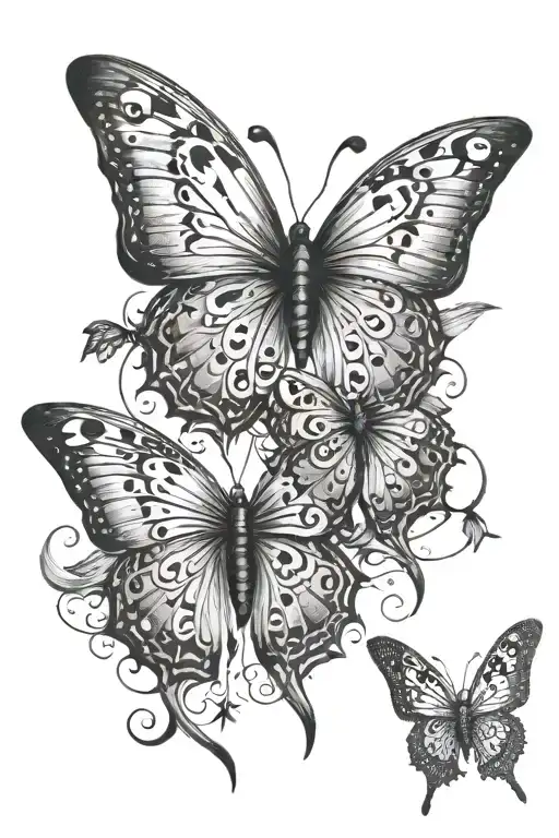 a pair of butterfly wings that are spread out in the middle are the words wing ridden angel. tattoo design idea