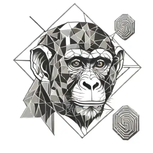 monkey minimalist tattoo design idea