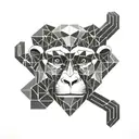 monkey minimalist tattoo design idea