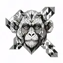 monkey minimalist tattoo design idea