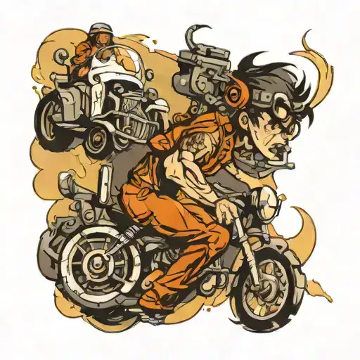 Adrenaline-Pumping Action Scene tattoo design idea