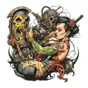 Adrenaline-Pumping Action Scene tattoo design idea