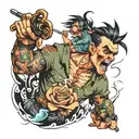 Adrenaline-Pumping Action Scene tattoo design idea