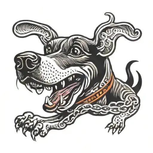 vicious weiner dog tattoo design idea