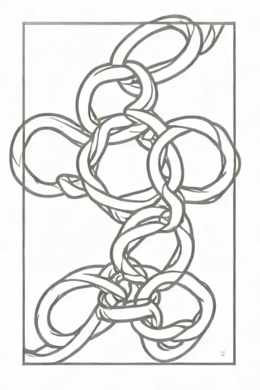 4 chain link intertwined tattoo design idea