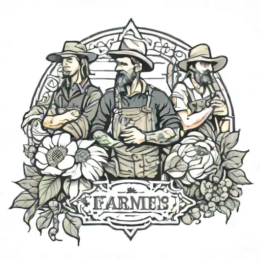four farmers tattoo design idea