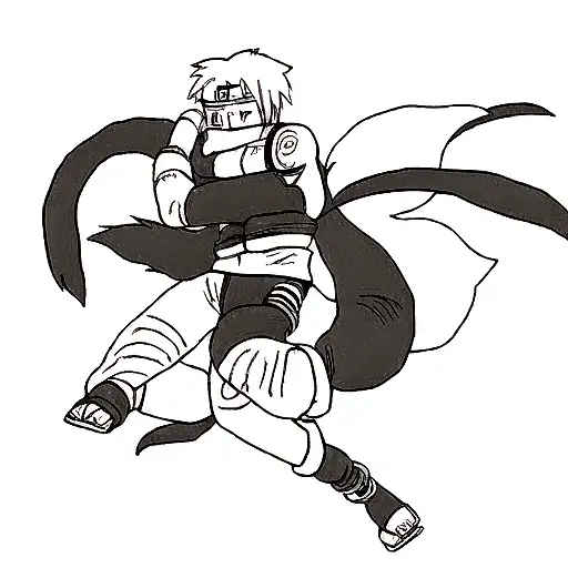 Naruto Kyubi 9 tails, Pain and Nagato, left arm, sleeved tatoo tattoo design idea