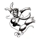 Naruto Kyubi 9 tails, Pain and Nagato, left arm, sleeved tatoo tattoo design idea