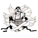 Naruto Kyubi 9 tails, Pain and Nagato, left arm, sleeved tatoo tattoo design idea