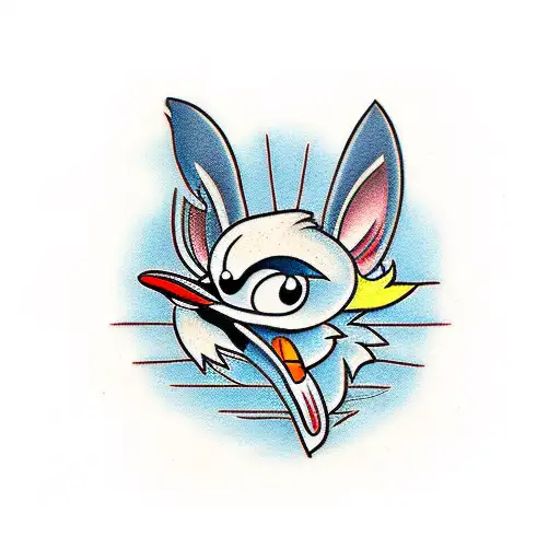 looney toon roadrunner tattoo design idea